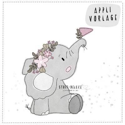 Fanti mit Blumen und Fahne Applikationsvorlage