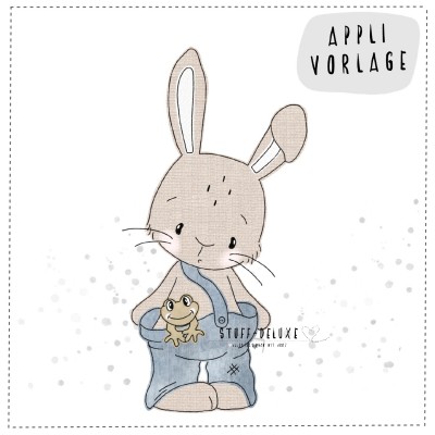 Hasi mit Frosch Applikationsvorlage
