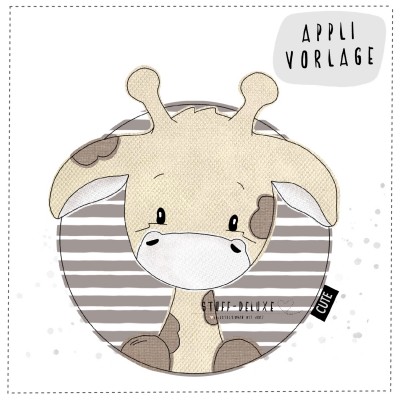 Giraffe Gilbert Button Applikationsvorlage