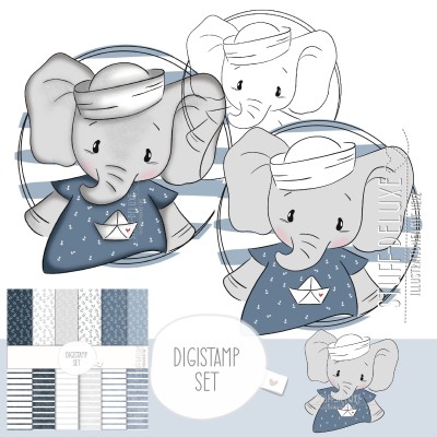 Digistamp + Digipaper Set Käptn Fanti