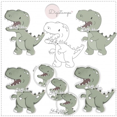 Digistamp Dino Rexi + Gratis Button 