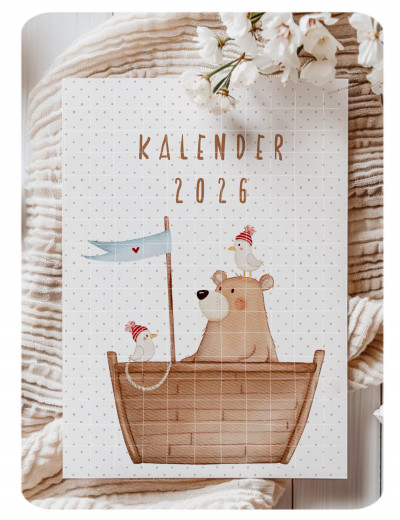 A4 Monatskalender 2026 im PDF Format zum ausdrucken