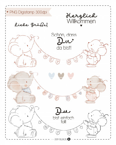 Digistamp + Digipaper Set Hey Du
