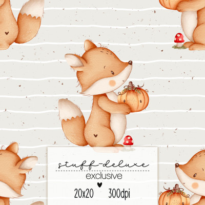 Digitales Stoffdesign Kürbisfuchs 5 Exclusive