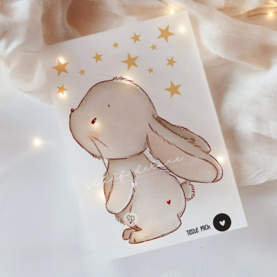Bügelbild randlos Sternenhase 1 DIN A6 #9