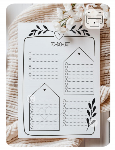 DIGITAL PRINT PDF TO DO LIST Häuschen