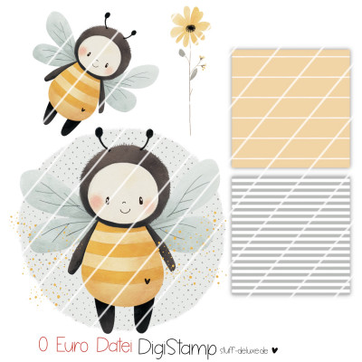 0€ Datei Digistamp + Digipaper Set Free Bee