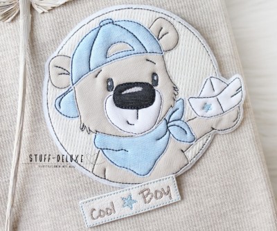 cool Bär BUTTON + cool Boy Stickpatch 18x30