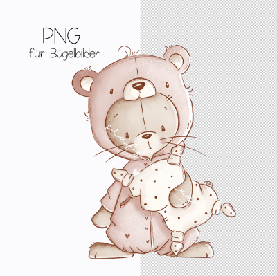 PNG Kuschelhase für Bügelbilder