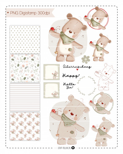 Digistamp + Digipaper Set Baerli und Karlchen