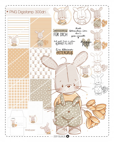 Digistamp + Digipaper Set Blumenhase 