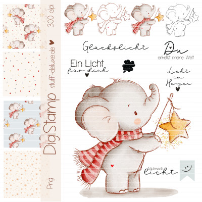 Digistamp + Digipaper Set Fanti mit Sternchen 