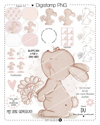 Digistamp + Digipaper Set Sommerblumenhasi