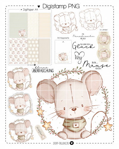 Digistamp + Digipaper Set Hey Weihnachtsmausi
