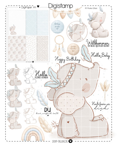 Digistamp + Digipaper Set Boho Fanti 2.0 Update