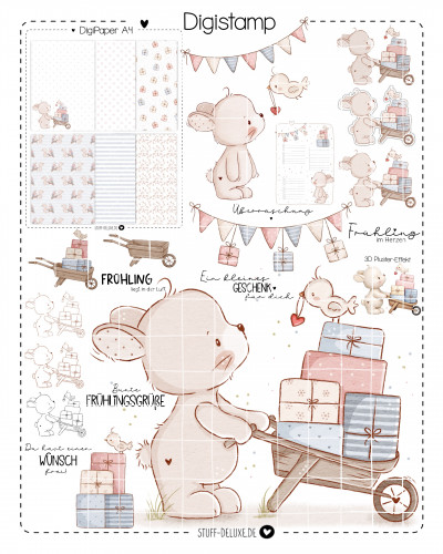 Digistamp + Digipaper Set Hasenüberraschung