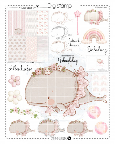 Digistamp + Digipaper Set Happy Walli 