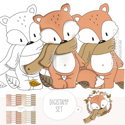 Digistamp + Digipaper Set Herbstfuchs
