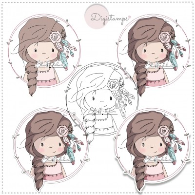 Digistamp Boho Mia Button Digistamps 