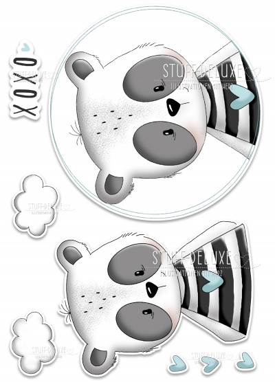 Bügelbild PVC frei cute Panda Set