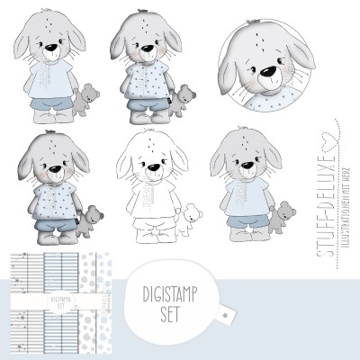 Digistamp + Digipaper Set Hase Puschel Junge