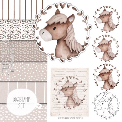 Digistamp + Digipaper Pony Molly 