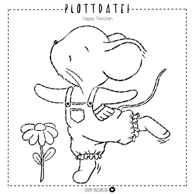 Happy Fienchen Plottervorlage (einfarbig) 
