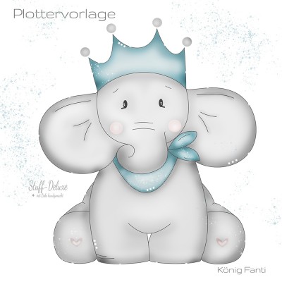 Elefant, Fanti, König, Krone, Elephant, Plotterdatei, plotten 