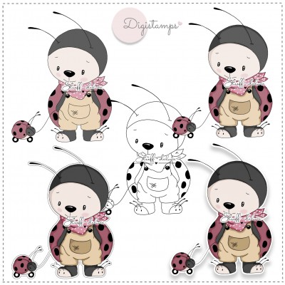 Digistamp Käfer Karlchen mit Nachziehkäfer 