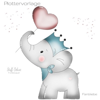 Fanti, Elefant, Herz, Krone, plotten 