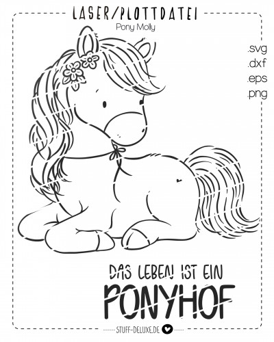 Pony Molly Plottervorlage / Laserdatei 