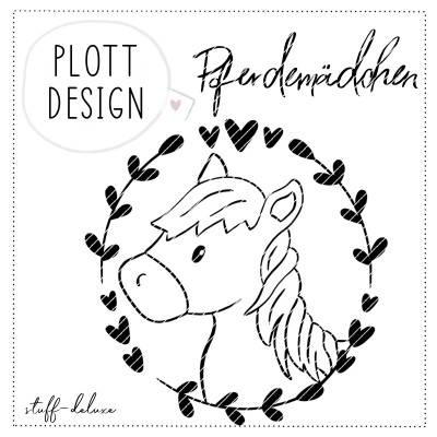 Pony Molly Button Plottervorlage (einfarbig) 