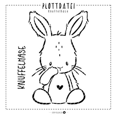 Knuffelhase Plottervorlage (einfarbig) 