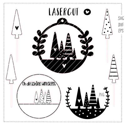 Lasercut Winterzeit SVG DXF EPS