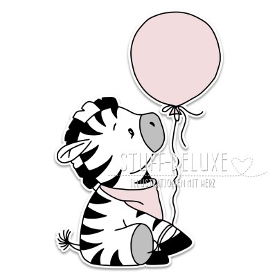Zebra Zarah mit Ballon Plottervorlage