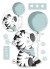 Bügelbild PVC frei Zebra Zarah mit Ballon mint Set 