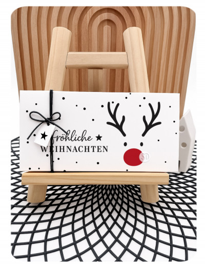 DIGITAL PRINT PDF Banderole und Anhänger 100g Schokolade Rentier