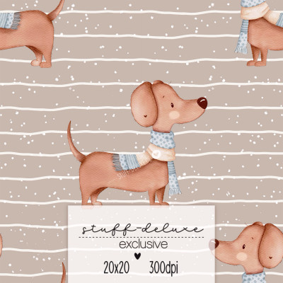 Digitales Stoffdesign Dackel Waldi 5 Exclusive