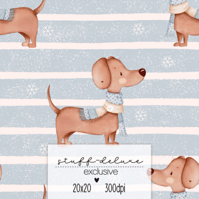 Digitales Stoffdesign Dackel Waldi 6 Exclusive