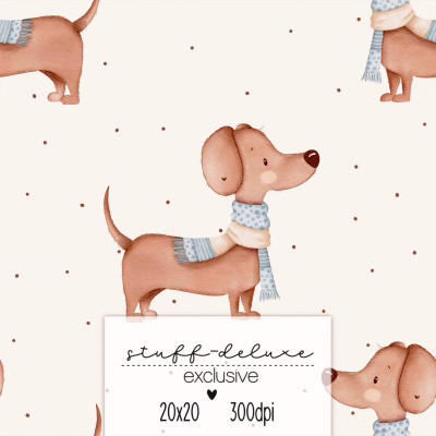 Digitales Stoffdesign Dackel Waldi 7 Exclusive