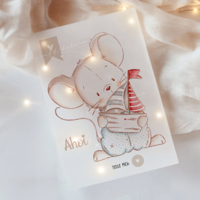 Bügelbild randlos Ahoi Maus DIN A6 #6