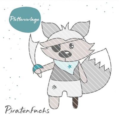 Piratenfuchs Plottervorlage 