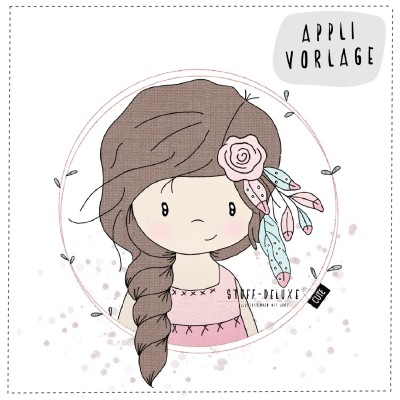 Boho Mia Button Applikationsvorlage