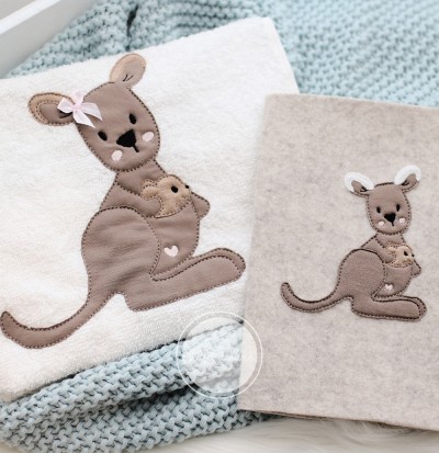 Australien Megapack Känguru Frieda mit Baby Stickdatei 10x10, 13x18, 16x26, 18x30