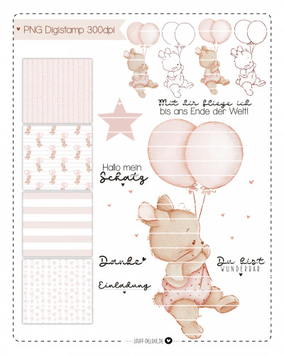 Digistamp + Digipaper Set Flieg kleine Lotta