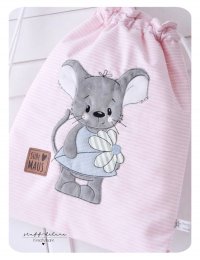 Megapack Frühlingsmaus Fienchen mit Blume  10x10, 13x18, 16x26, 18x30 