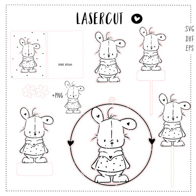 Lasercut Osterhasi SVG DXF EPS