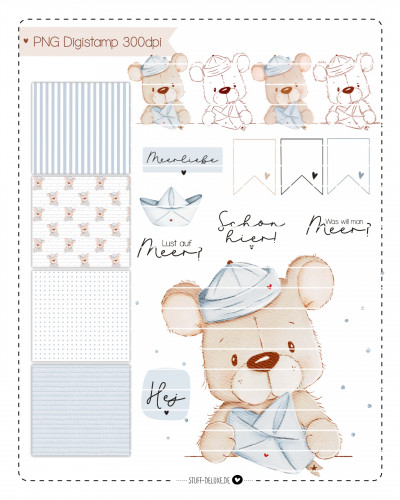 Digistamp + Digipaper Set Ahoi Bruno 