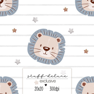 EXKLUSIVES Digitales Stoffdesign Leo rauchblau Sterne