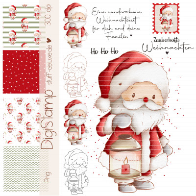 Digistamp + Digipaper Set Weihnachtsmann 1